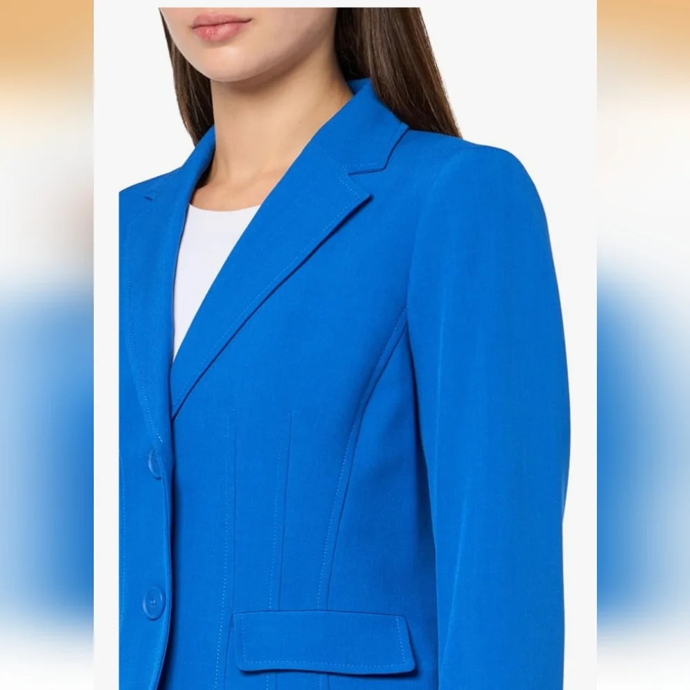 Women's Electric Blue Tailored Pantsuit - 16W 🆕 - Picture 4 of 4